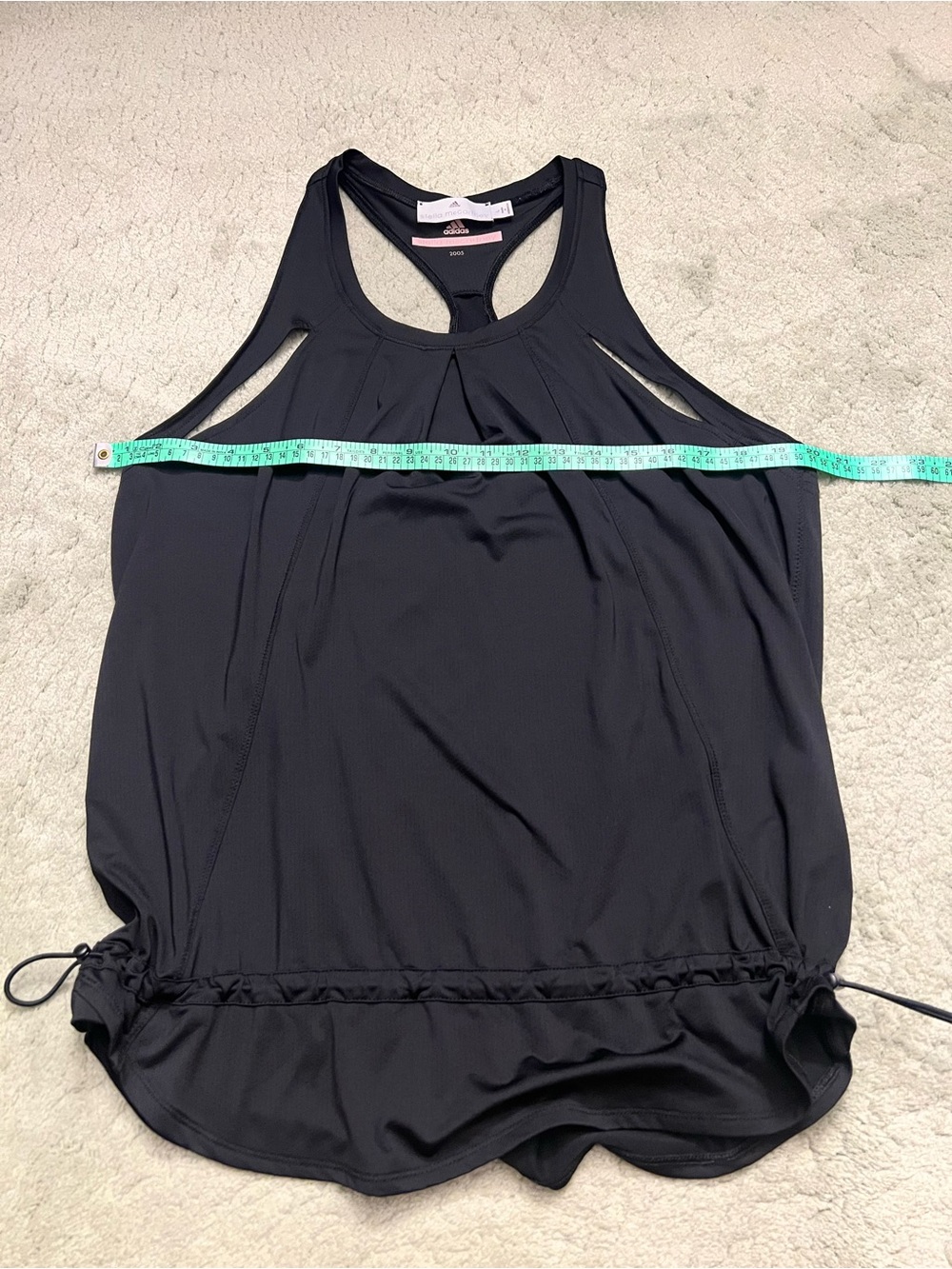 Adidas Stella McCartney Black Racerback Coverup Tank with Drawstring